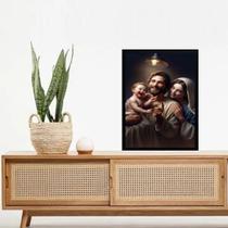 Quadro Decorativo Sagrada Família Feliz 24x18cm Quadro Decorativo Sagrada Família Feliz 24x18cm