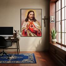 Quadro Decorativo Sagrado Coração de Jesus - 70x50cm