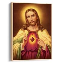Quadro decorativo Sagrado Coração de Jesus em Luz Eterna - Art Canvas