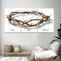 Quadro Decorativo Sala 120x60 Cm Foi Por Amor Coroa Espinho Quadro Decorativo Sala 120x60 Cm Foi Por Amor Coroa Espinho