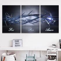 Quadro Decorativo Sala 120x60 Cm Foi Por Amor Coroa Espinho Quadro Decorativo Sala 120x60 Cm Foi Por Amor Coroa Espinho