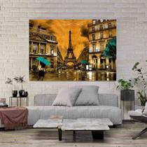 Quadro decorativo sala Arte Dourada Paris 90x60