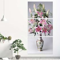 Quadro Decorativo Sala Flor 60x120 Vaso de Flores Vertical Quadro Decorativo Sala Flor 60x120 Vaso de Flores Vertical