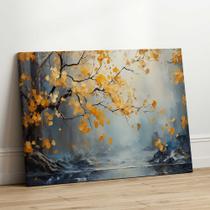 Quadro Decorativo Sala Jantar Quarto Arte Folhas Amarela Grande Escritório Hall