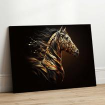 Quadro Decorativo Sala Jantar Quarto Cavalo Luxo Dourado Grande Escritório Hall