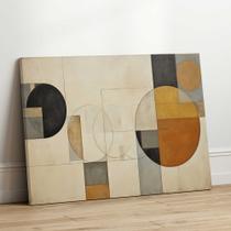 Quadro Decorativo Sala Jantar Quarto Geometrico Arte Bege Marrom Grande Escritório Hall