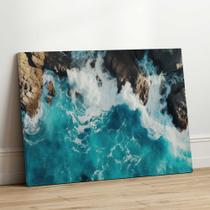 Quadro Decorativo Sala Jantar Quarto Praia Azul Pedras Paisagem Grande Escritório Hall Quadro Decorativo Sala Jantar Quarto Praia Azul Pedras Paisagem Grande Escritório Hall