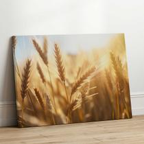 Quadro Decorativo Sala Jantar Quarto Trigo Bege Marrom Paisagem Horizontal Grande Escritório Hall