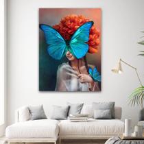 Quadro Decorativo Sala Mulher Borboleta 130x90