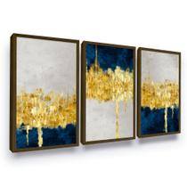 Quadro Decorativo Sala Quarto Abstrato Gold Moldura Grande Quadro Decorativo Sala Quarto Abstrato Gold Moldura Grande