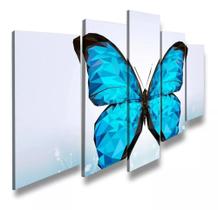 Quadro Decorativo Sala Quarto Borboleta Azul Mosaico Abstrato Quadro Decorativo Sala Quarto Borboleta Azul Mosaico Abstrato