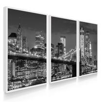 Quadro Decorativo Sala Quarto Cidade em Preto e Branco - DECOREIRO