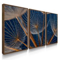 Quadro Decorativo Sala Quarto Dente De Leão Abstrato Azul