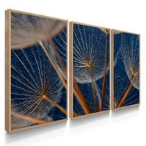 Quadro Decorativo Sala Quarto Dente De Leão Abstrato Azul