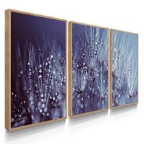 Quadro Decorativo Sala Quarto Dente de Leão Azul Escuro Quadro Decorativo Sala Quarto Dente de Leão Azul Escuro