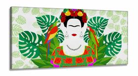 Quadro Decorativo Sala Quarto Escritório Frida Kahlo em Tecido Canvas 130x60