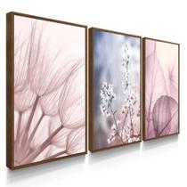 Quadro Decorativo Sala Quarto Flores Rosé Abstrato - DECOREIRO