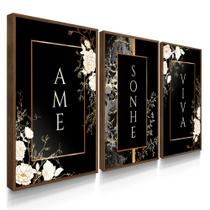 Quadro Decorativo Sala Quarto Frases Motivacionais Viva Sonhe Ame