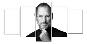 Quadro Decorativo Sala Quarto Steve Jobs Mosaico 5 Peças Top Quadro Decorativo Sala Quarto Steve Jobs Mosaico 5 Peças Top