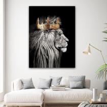 Quadro decorativo sala Rei Leão luxo King Coroa 130x90