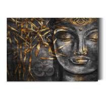 Quadro decorativo sala Tela Arte Buda Yoga Bambu 92x62