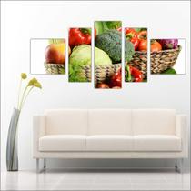 Quadro Decorativo Salada Legumes Frutas 5 Peças TT1