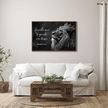 Quadro Decorativo Salmo 121 Aquele que Te Guarda, Não Dorme com 1 Tela 60x90cm para Sala Quarto Com Vidro