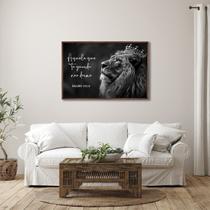 Quadro Decorativo Salmo 121 Aquele que Te Guarda, Não Dorme com 1 Tela de Parede para Sala Quarto Es Tabaco