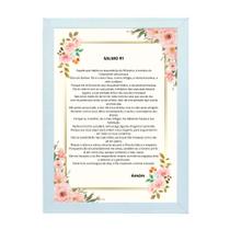 Quadro Decorativo Salmo 91 Moldura Branca Fé e Paz Quadro Decorativo Salmo 91 Moldura Branca Fé e Paz
