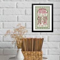 Quadro Decorativo Salve Cosme E Damião 33X24Cm