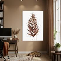 Quadro Decorativo Samambaia Marrom 70X50Cm Mold Preta Quadro Decorativo Samambaia Marrom 70X50Cm Mold Preta