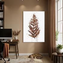 Quadro Decorativo Samambaia Marrom 70x50cm Mold Preta Quadro Decorativo Samambaia Marrom 70x50cm Mold Preta