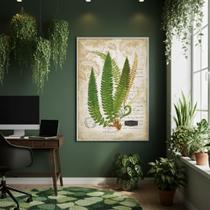 Quadro Decorativo Samambaias Vintage 70x50cm Mold Preta Quadro Decorativo Samambaias Vintage 70x50cm Mold Preta