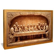 Quadro Decorativo Santa Ceia Efeito Entalhado na Madeira V2251 Quadro Decorativo Santa Ceia Efeito Entalhado na Madeira V2251