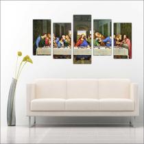 Quadro Decorativo Santa Ceia Jesus Apóstolos Com Moldura