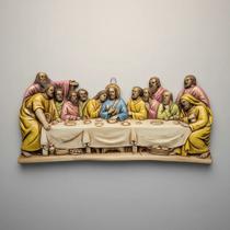 Quadro Decorativo Santa Ceia Jesus Relevo Com Gancho 51 Cm ! Colorido