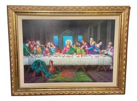 Quadro Decorativo Santa Ceia Resina Acabamento Fino 66x76cm