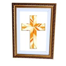 Quadro Decorativo Santa Cruz em Dourado A3 - FR146 Luxo