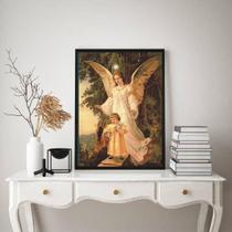 Quadro Decorativo Santo Anjo Da Guarda 33X24Cm - Com Vidro