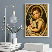 Quadro Decorativo São João Batista 24x18cm - com vidro Quadro Decorativo São João Batista 24x18cm - com vidro