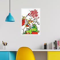 Quadro Decorativo São Jorge Abstrato 45x34cm