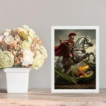 Quadro Decorativo São Jorge Valente Guerreiro 33x24cm - com vidro