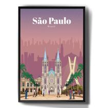 Quadro Decorativo São Paulo Brasil Cidade Desenho - Tribos