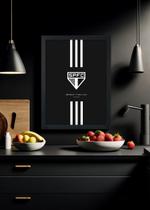 Quadro Decorativo São Paulo Clube Oficial Preto - Com vidro Tamanho:21cm x 30cm (A4)