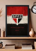 Quadro decorativo Sao Paulo FC SPFC Tricolor Com vidro Tamanho:21cm x 30cm (A4)