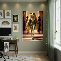 Quadro Decorativo Sapo Fashion 70x50cm Mold Preta