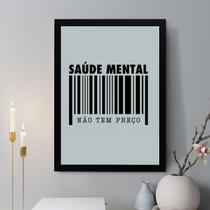 Quadro Decorativo Saúde Mental Não Tem Preço 33x24cm
