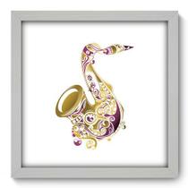 Quadro Decorativo - Saxofone - 33cm x 33cm - 076qdgb