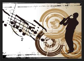 Quadro Decorativo Saxofone Instrumento Jazz Blues Decoração Com Moldura Quadro Decorativo Saxofone Instrumento Jazz Blues Decoração Com Moldura