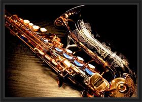 Quadro Decorativo Saxofone Instrumento Jazz Blues Decoração Com Moldura - Vital Quadros